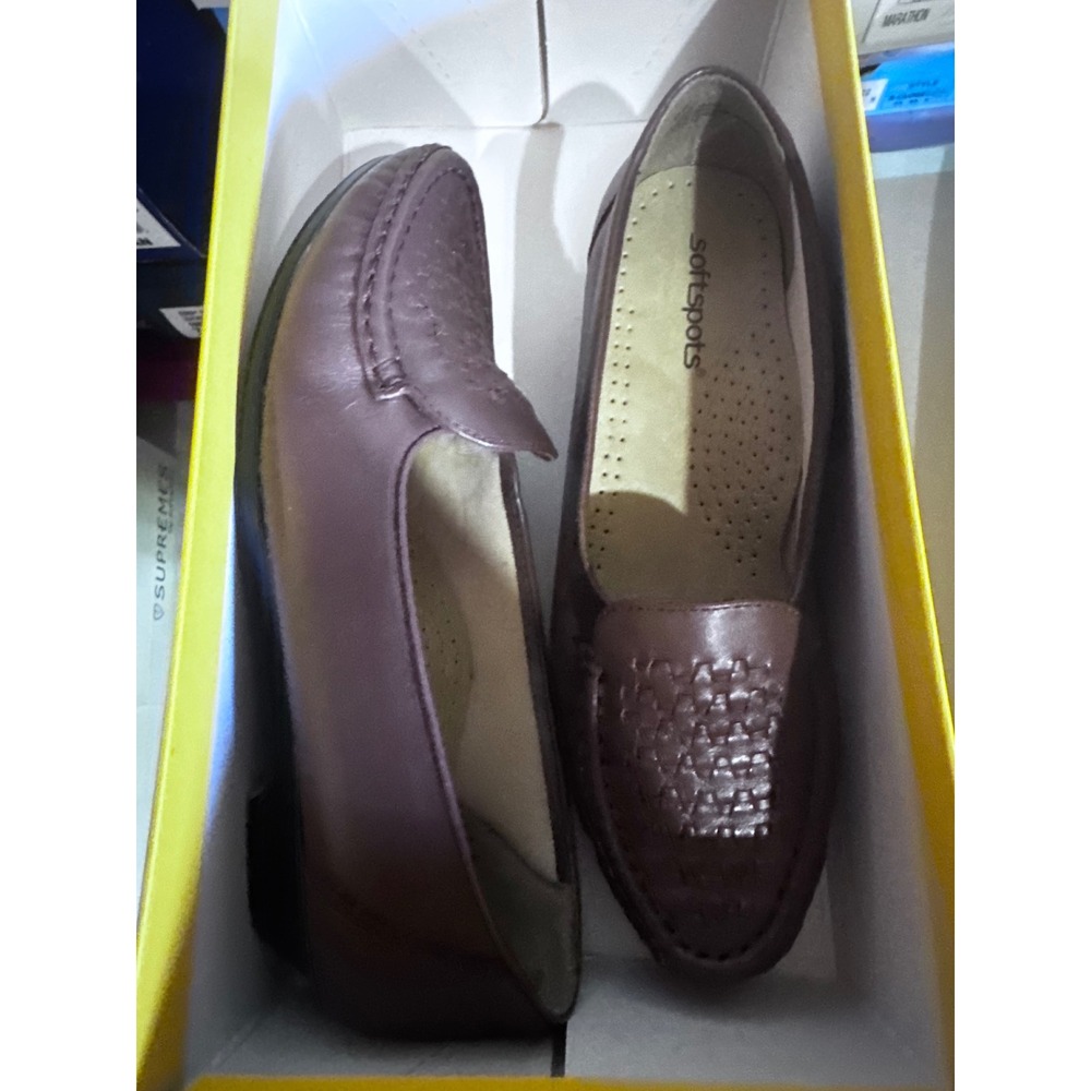 Softspots Constance Antique Brown Leather Loafers Size 9 W 54035 Slip On Shoes